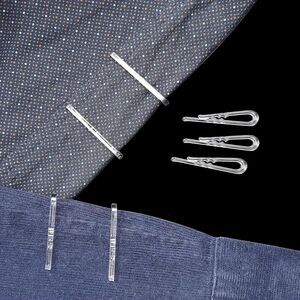 Plastic Clips – 1,000/Box Clear, Folded Shirts, Collars, & Sleeve Holders, NIB